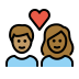 couple with heart, person, person, medium skin tone, medium-dark skin tone